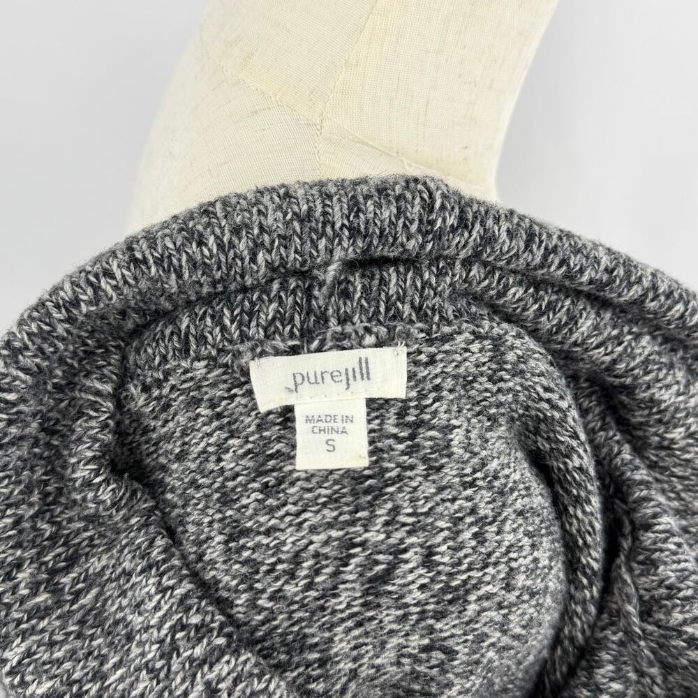 Pure J Jill Gray Marled Knit Sweater Cowl Neck Tunic Side Slit Womens Small - Picture 8 of 9